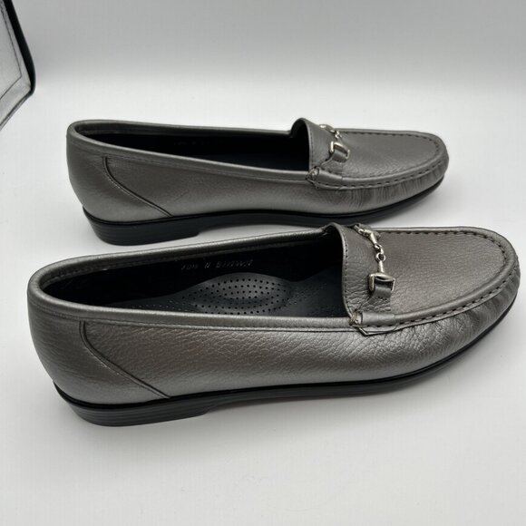 SAS Tripad Comfort Metallic Metro Pewter Loafer Flats Size 10.5N Women Leather - Picture 5 of 10